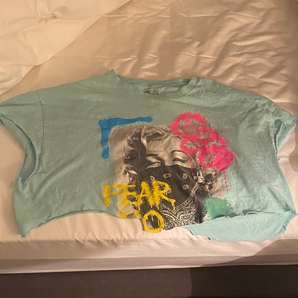 Graphic Crop Top with Fear Design